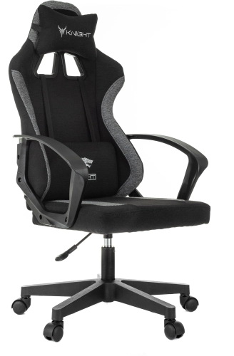 Кресло игровое Knight Optimum черный/ серый крестов. пластик (KNIGHT OPTIMUM BGR)