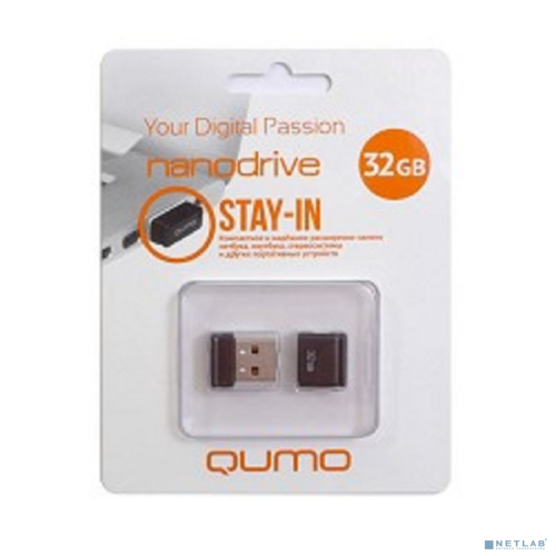 USB 2.0 QUMO 32GB NANO [QM32GUD-NANO-B] Black