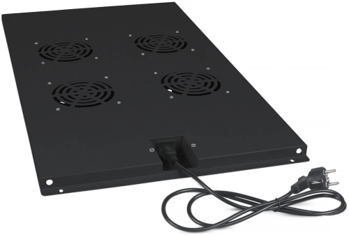 Cabeus TRAY-100-BK Модуль вентиляторный с 4-я вентиляторами для установки в напольные шкафы серии SH-05C , ND-05C глубиной 1000мм, цвет черный (RAL 9004)
