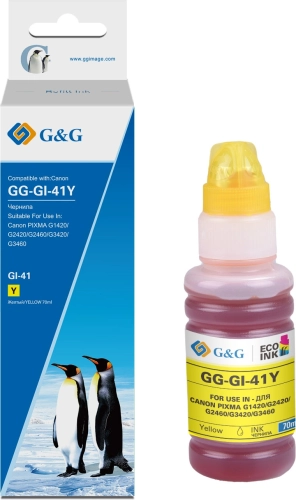 Чернила G&G GG-GI-41Y желтый 140мл для Canon PIXMA G1420/ G1430/ G2420/ G2430/ G2460/ G3420