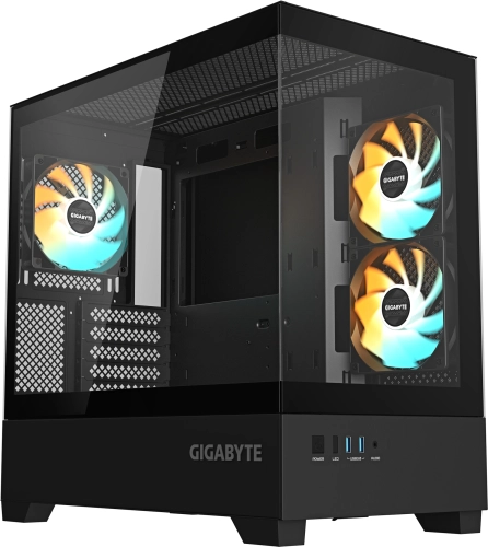 Корпус Gigabyte GB-C201P черный без БП mATX 6x120mm 3x140mm 2xUSB3.0 audio bott PSU
