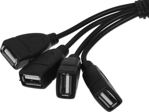 Разветвитель USB 2.0 Buro BU-HUB4-0.3-U2.0-Splitter 4порт. черный фото 4