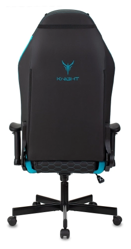 Кресло игровое Knight Neon черный/ голубой соты экокожа с подголов. крестов. металл (KNIGHT NEON LBLUE) фото 6