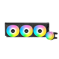 Водяное охлаждение для процессора/ Water Cooling System SAMA L60 Black (360mm, Black, ARGB/ Fans: 3x120mm, 82.79CFM, 29dBA, 2000RPM/ Pump height 52mm, 29dBA, 2500RPM, Rad thickness 27mm/ S: 1851, 1700 (L60-BKWAYXO3-G)