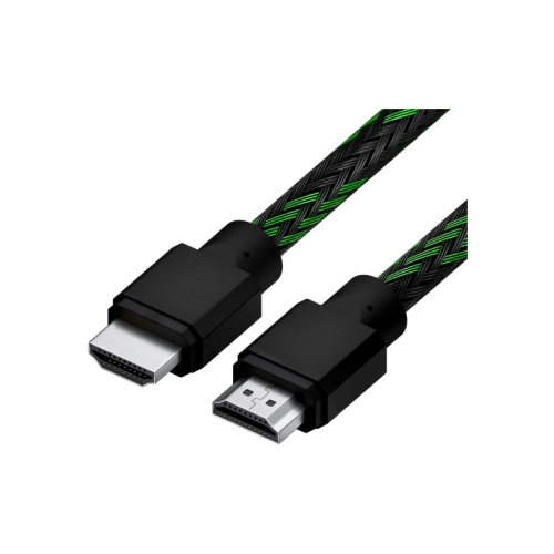 Кабель 0.5m HDMI 2.0, BICOLOR черно-зеленый нейлон, Ultra HD, 4K 60 fps 60Hz/ 5K*30Hz, 3D, AUDIO, 18.0 Гбит/ с, 28AWG (4PH-R90008)