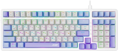Клавиатура Acer OKW304 механическая белый USB Multimedia for gamer LED (ZL.KBDCC.01V)