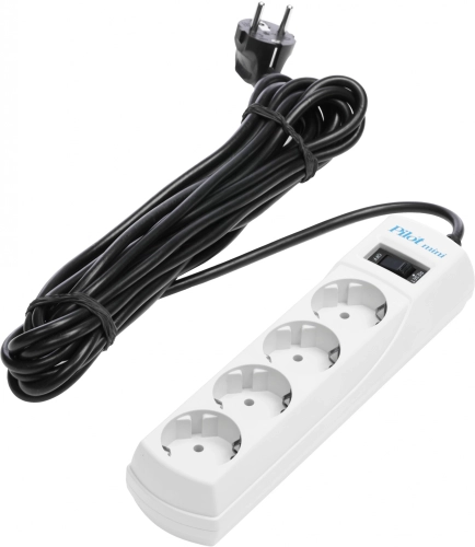Сетевой фильтр Pilot mini 7м (4 розетки) белый (коробка) (130) (130#MLN)