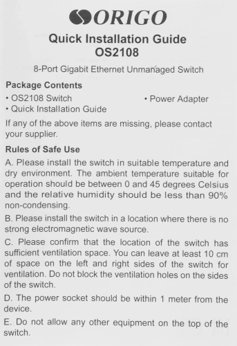 Коммутатор/ Unmanaged Switch 8x1000Base-T, plastic case (OS2108/A1A) фото 10