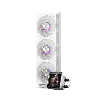 Система охлаждения/ Water Cooling System PCCooler DT360 ARGB Display WH (300W, 360mm, LED temp., White, ARGB/ Fans: 3x120mm, 83.83CFM, 3000RPM/ Pump height 62mm, 15dBA, 2600RPM, Rad thickness 27mm/ S:
