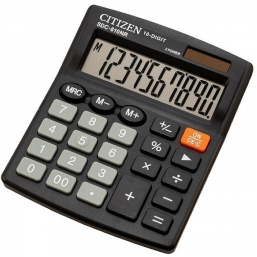 Калькулятор бухгалтерский Citizen SDC-810NR черный 10-разрядный фото 2