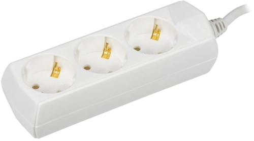 Сетевой удлинитель IEK У03 7м (3 розетки) белый (пакет ПЭ) (WYP10-10-03-07-Z-G)