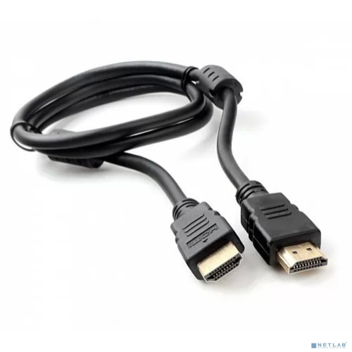 Кабель HDMI Cablexpert CCF2-HDMI4-1M, 19M/ 19M, v2.0, медь, позол.разъемы, экран, 2 фер.кольца, 1м, черный пакет