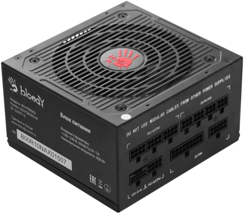 Блок питания Bloody ATX 850W BD-PS850G 80+ gold (20+4pin) APFC 120mm fan 12xSATA Cab Manag RTL (BD-PS850G-M) фото 2