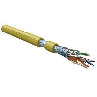 Кабель Hyperline FUTP4-C5E-S24-IN-LSLTX-YL-305 (305м) Кабель витая пара, экранированный F/ UTP, общий экран фольга, категория 5e, 4 пары 24 AWG, 4х2х0,51 мм, однопроволочные жилы, нг(А)-LSLTx, внутренний -20°C – +60°C, желтый, системная гарантия 25 лет