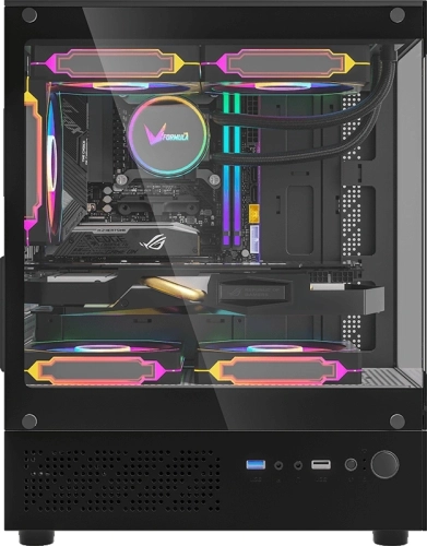 Корпус Formula Crystal Z1CM Plus AR черный без БП mATX 2x120mm 1xUSB3.0 audio bott PSU фото 4