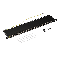 Патч-панель Lanmaster LAN-PPC24S6 19" 0.5U 24xRJ45 кат.5E STP