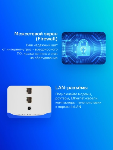 Wi-Fi Mesh-система/ AC1200 Wi-Fi Gigabit Mesh Solution 1-Pack, Chipset MT7621DA+MT7613B+MT7603, Dual-Band, 867Mbps at 5GHz + 300Mbps at 2.4GHz, 802.11ac/a/b/g/n, 2 Gigabit Ethernet Ports, 4 internal antennas,MU-MIMO, DDNS, Zeroti (M1300(1-PACK)) фото 4