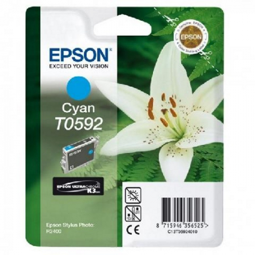 Картридж струйный Epson T0592, голубой, 440 стр., для Epson St Ph R2400 (C13T05924010)