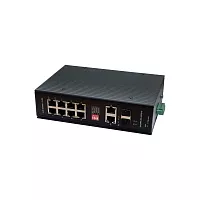 Промышленный PoE коммутатор Gigabit Ethernet на 10 портов. Порты: 2 x GE (10/ 100/ 1000Base-T) с PoE BT (до 90W) + 6 x GE (10/ 100/ 1000Base-T) с PoE (до 30W) + 2 x GE RJ45 (10/ 100/ 1000Base-T)+ 2 GE SFP ( (NS-SW-8G4G-P/I)