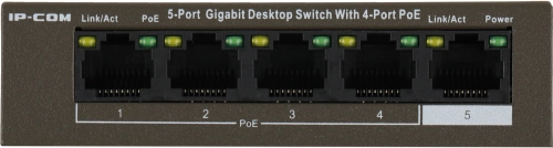 IP-COM G1105P-4-63W Коммутатор неуправляемый PoE, 5 портов, 5x1 Гбит/ с, PoE 4х58 Вт, настольный фото 4