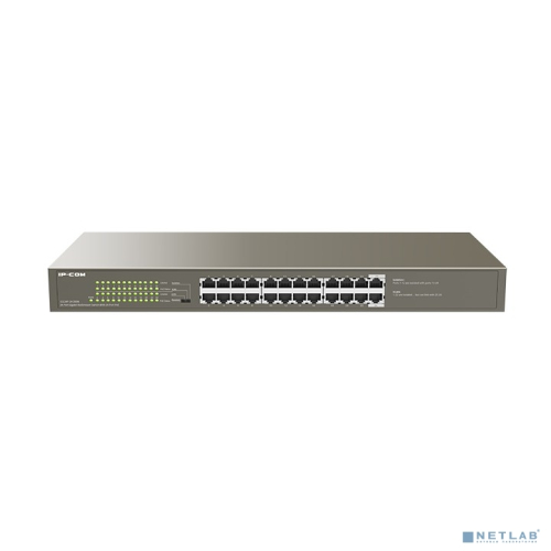 IP-COM G1124P-24-250W Коммутатор неуправляемый PoE, 24 порта, 24x1 Гбит/ с, PoE 24x30Вт (до 225Вт), установка в стойку