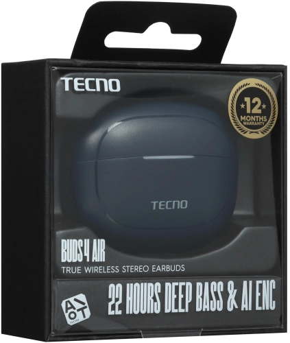 Гарнитура внутриканальные Tecno Buds 4 Air BD04 синий беспроводные bluetooth в ушной раковине (BD04 AIR MIDNIGHT BLUE) фото 9