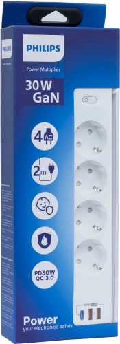 Сетевой фильтр Philips CHP8246WA/ 51 2м (4 розетки) белый (коробка) (CHP8246WA/51) фото 2