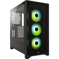 Корпус без блока питания/ Case Corsair iCUE 4000X RGB, Midi-Tower, TG, 3x120mm RGB, 1xUSB-A 3.2, 1xUSB 3.2 Type-C, E-ATX, ATX, mATX, mITX Black (CC-9011204-WW)