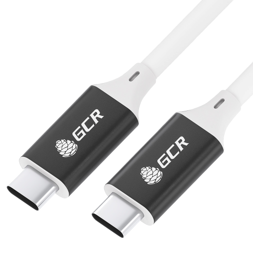 GCR Кабель USB 3.1 (USB 3.2 Gen 1) Type C-С, 2.0m, 100W/20V/5A, M/M, 5 Гбит/с, TPE, AL сase черный, белый, GCR-55461