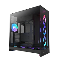Корпус без блока питания/ Case NZXT H9 Flow RGB+ (2025), Midi-Tower, TG, 6x140mm RGB + 1x120mm RGB, 2xUSB-A 3.2 + 1xUSB-C 3.2, E-ATX, ATX, mATX, mITX Black (CM-H92FB-P1)