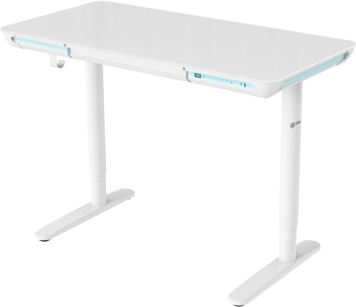 Стол для компьютера Cactus CS-EGD-WT-LED электропривод столешница закаленное стекло белый каркас белый 120x72x60см