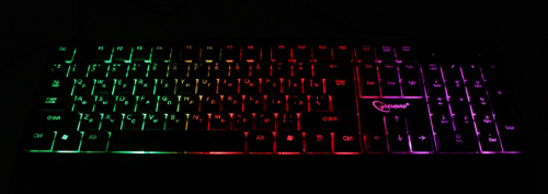 Клавиатура Gembird KB-220L с подстветкой, USB, черный, 104 клавиши, подсветка Rainbow, кабель 1.5м, водоотталкивающая поверхность (KB-220L) фото 4