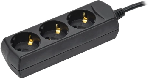 Сетевой удлинитель IEK У03 5м (3 розетки) черный (пакет ПЭ) (WYP10-10-03-05-Z-K02-G)