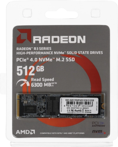 Накопитель SSD AMD PCIe 4.0 x4 512GB R3MP40512G8 Radeon M.2 2280 фото 4