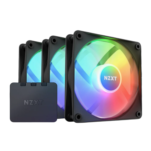 Кулер для корпуса ПК/ Case Cooler NZXT F120 RGB Core Triple Pack (120x120x25mm, 4-pin PWM, RGB, 78.86CFM, 33.88dBA, 1800RPM, Black, 3pcs) (RF-C12TF-B1)