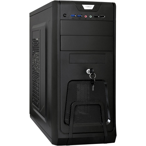 Exegate EX283215RUS Корпус Miditower ExeGate CP-603UB Black, ATX, , 2*USB+2*USB3.0, Audio, замок блокировки кнопки питания