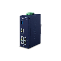 шлюз/ PLANET IVR-100 Industrial 5-Port 10/ 100/ 1000T VPN Security Gateway: Dual-WAN Failover and Load Balancing, Cyber Security, SPI Firewall, Content Filtering, DoS Attack Prevention, Port Range Forwa