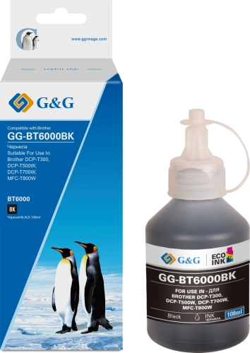 Чернила G&G GG-BT6000BK черный108мл для Brother HL-1110/ 1112A/ 1210/ 1212;DCP-1510/ 1512/ 1