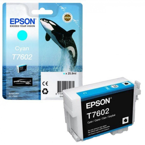 Картридж струйный Epson T7602, голубой, 2200 стр., для SC-P600 (C13T76024010)