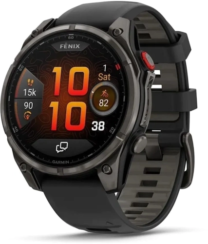 Смарт-часы Garmin Fenix 8 Pro 1.4 AMOLED корп.серый рем.черный (010-03198-01)