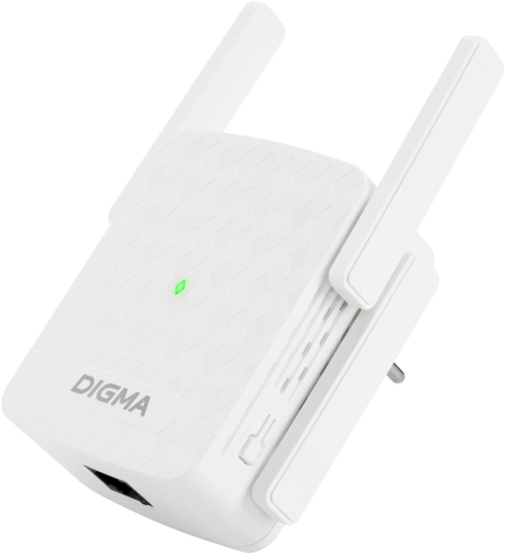 Повторитель беспроводного сигнала Digma D-WR400 AC1200 10/ 100BASE-TX/ Wi-Fi белый