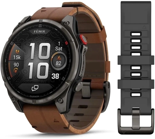 Смарт-часы Garmin Fenix 8 Pro 1.4 AMOLED корп.серый рем.песочный (010-03198-40)