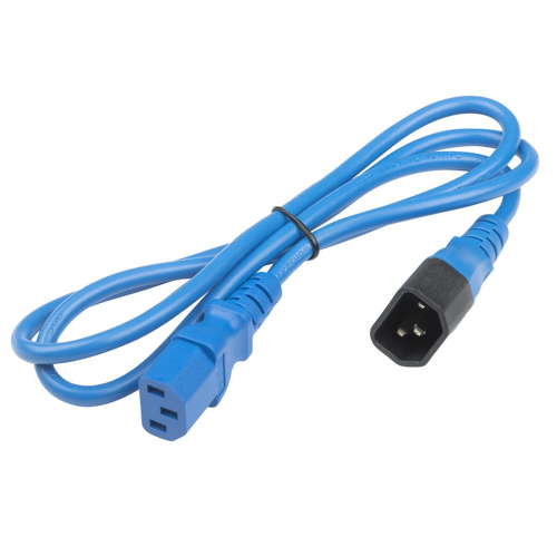 Hyperline Кабель питания монитор-компьютер IEC 320 C13 - IEC 320 C14 (3x0,75), 10A, прямая вилка, 1м, цвет синий (ПВС-АП-3*0,75-250-C13C14-10-1,0 ГОСТ 30851,1-2002 (МЭК 60320-1:1994)) (PWC-IEC13-IEC14-1.0-BL)