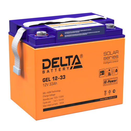 Аккумуляторная батарея Asterion (Delta) GEL 12-33 NDC 12В/ 33Ач клемма Болт М6 (195х132х168мм(168мм) 10,6кг Срок сл.12лет (ASTERION GEL 12-33 NDC)
