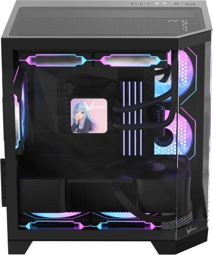 Корпус Formula Crystal Z6M Floe черный без БП mATX 4x120mm 2xUSB3.0 audio bott PSU (CRYSTAL Z6M FLOE BLACK) фото 3