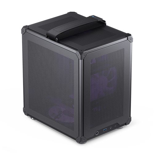 Корпус без блока питания/ Case JONSBO C6 Handle, Mini-Tower, no fan, 1xUSB-A 3.0 + 1xUSB-C 3.1, mATX, mITX Black (C6 HANDLE BLACK)