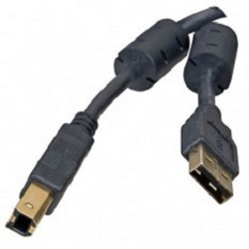 5bites UC5010-018A Проф. Кабель USB2.0, AM/ BM, зол.разъемы, ферр.кольца, 1.8м., черный