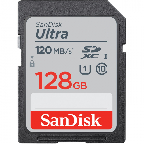 Карта памяти SDXC 128GB SanDisk Ultra UHS-I 120MB/s Class 10 (SDSDUN4-128G-GN6IN)