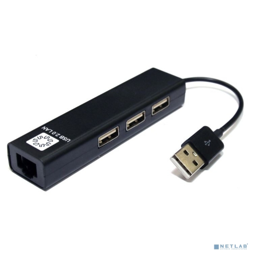 5bites UA2-45-06BK Кабель-адаптер USB2.0 / 3*USB2.0 / RJ45 100MB / BLACK