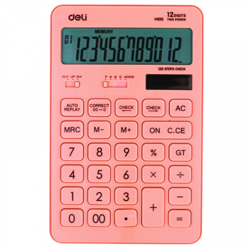 Калькулятор настольный Deli Touch EM01541 розовый 12-разр.